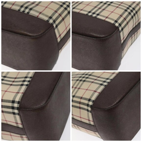 BURBERRY Nova Check Tote Bag Canvas Beige Silver Auth 125511 - Picture 16 of 16